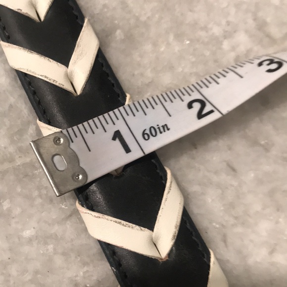 Ralph Lauren Nautical Braided Belt Navy Blue and White Womens Size 28/29 Leather - Picture 5 of 6